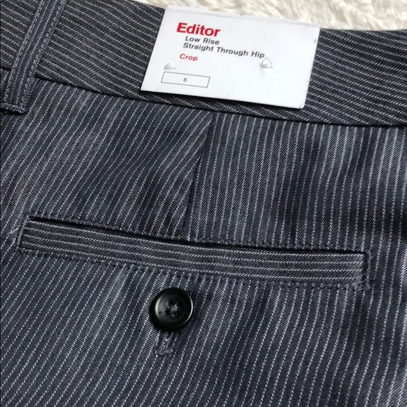 Navy Express Pinstripe Editor Crop Pant, Size 6 - Picture 3 of 7